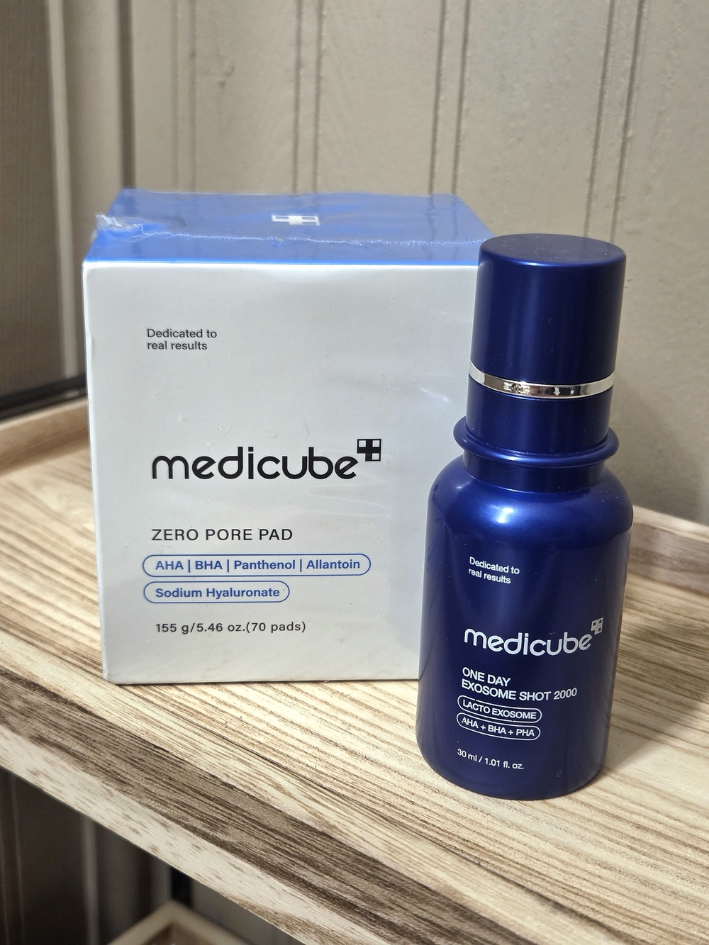 Medicube Bundle- One Day Exosome Shot 2000 + Zero Pore Pads With AHA & BHA, New!